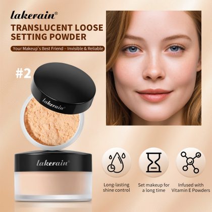 lakerain半透明定妆散粉轻盈控油蜜粉 哑光雾面持久定妆粉