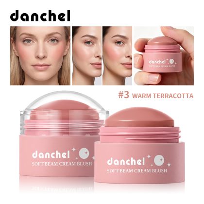 danchel跨境新品柔光腮红膏多用途膏用作腮红、口红、眼影,一盘搞定全脸氛围感妆容