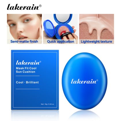 lakerain蓝色气垫粉底 韩妆自然清透轻盈清爽 半哑光气垫粉底