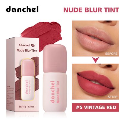 danchel跨境新品小年糕雾面哑光丝绒唇釉唇颊两用柔化平滑肌肤防晕染不沾杯
