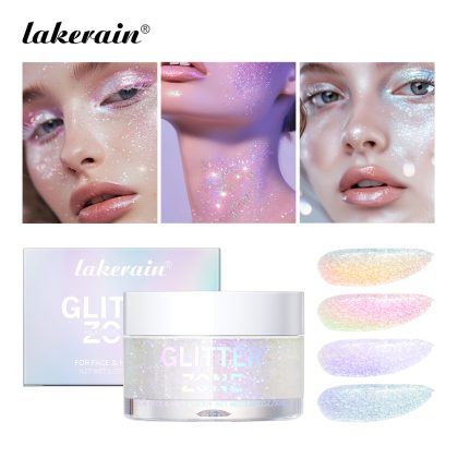 Lakerain炫彩闪光身体凝胶流光亮片凝胶眼部脸部身体高光啫喱凝胶
