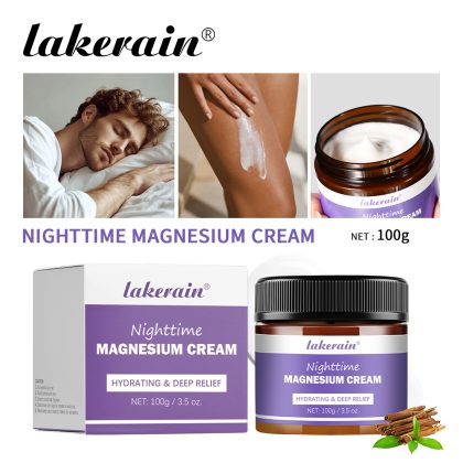 lakerain跨境专供薰衣草睡眠镁霜 身体润肤霜滋润保湿夜间镁面霜