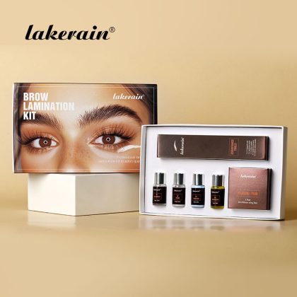 lakerain跨境专供棕色调烫眉毛套装 立体野生眉毛烫剂固定剂