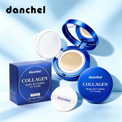 danchel跨境新品胶原蛋白CC霜 持久不易脱妆保湿粉底液 妆养合一气垫