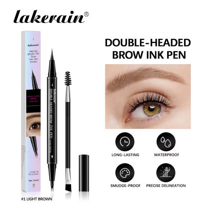 lakerain 跨境专供双头二叉眉笔塑造毛流感轻松画出自然丰盈眉毛