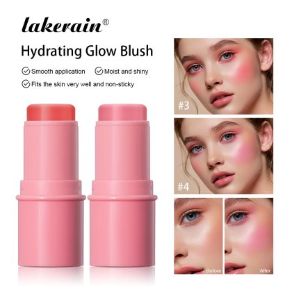 跨境lakerain 水光感腮红轻薄自然顺滑易涂抹持久显色腮红