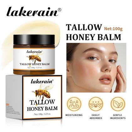 lakerain跨境专供天然蜂蜜牛油膏牛脂蜂蜜润肤膏补水保湿滋润面霜