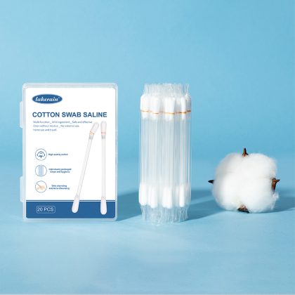 lakerain跨境专供棉签生理盐水 20pcs 面部清洁伤口清洁棉签 saline