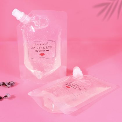 ibcccndc跨境专供斜嘴袋装唇彩基料 100ml透明袋