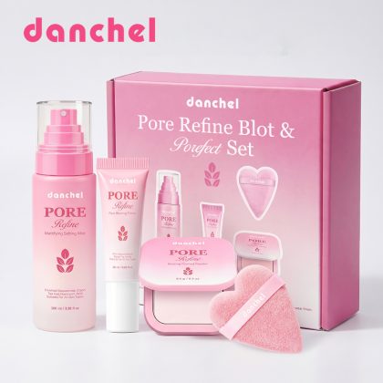 danchel 跨境专供控油定妆毛孔隐形套装磨皮哑光妆效的四件彩妆护肤组合